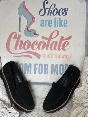 Мокасины женские Eileen Fisher Ells черные нубук кожа на платформе размер 10 - EXC - Изображение 1 из 4