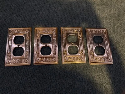 Gatco Solid White Brass Victorian Style Plug Outlet Plates Set 4 Pc - Image 1 of 4