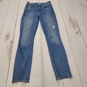 Mother the Stunner Ankle Fray High Rise Skinny Jeans Raw Hem Graffiti Girl - Bild 1 von 13