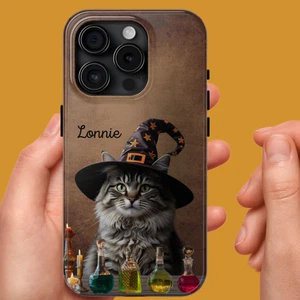 Halloween Witch Tabby Cat Tough Phone Case | Iphone 16 15 14 Samsung Galaxy S24 - Picture 1 of 110