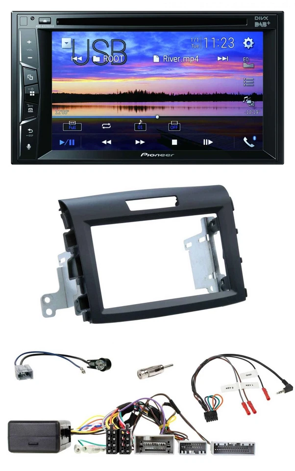 Pioneer Bluetooth 2DIN USB DVD DAB Lenkrad Autoradio für Honda CR-V FR5/FR6 ab 2 - Bild 1 von 4