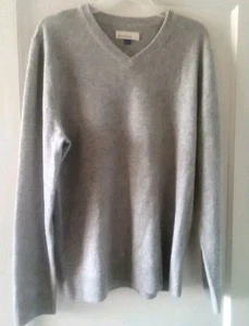 Artefact Mens Heathered Lt Gray Pullover Cashmere Sweater Sz L - Picture 1 of 11