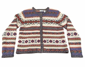 Cárdigan de lana Shetland vintage Paul Harris Designs para mujer suéter cabaña mediano - Imagen 1 de 6