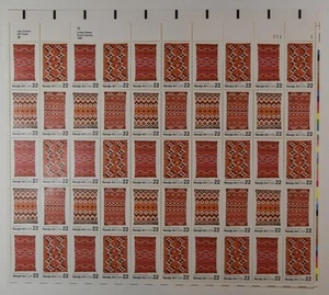 US SCOTT 2235 - 38 PANE OF 50 NAVAJO ART STAMPS 22 CENT FACE MNH - Picture 1 of 1