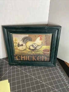Naive Painting of a Chicken with a Decorative Border. reproduction print - Picture 1 of 4