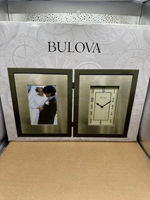 Nuevo En Caja RELOJ BULOVA MARCO FOTO Bisagras Madera Espresso Acabado Marrón B1234 Foto 1 de 4