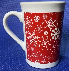 Christmas Royal Norfolk Snowflakes Red White Holiday Ceramic Coffee Mug 11oz - Picture 1 of 5