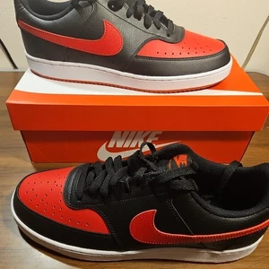 Nike COURT VISION L NN Zapatos Para Hombres 11.5 Negro Universidad Rojo Blanco FJ0685 010 - Imagen 1 de 7