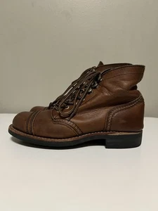 Red Wing Shoes Iron Ranger Leather Lace Up Boots Brown 3365 Vibram Sole US 6 B - Picture 1 of 17
