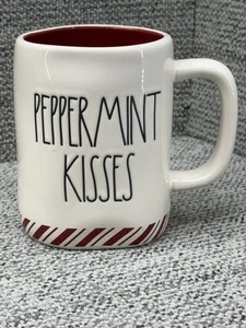 Rae Dunn PEPERMINT KISSES  Artisan Collection Farmhouse Christmas Mug 4.5" FLAWS - Picture 1 of 9