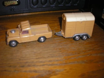 Vintage Corgi Toys Land Rover 109" WB W.B. & Broken Rice Pony Trailer Free SHIP - Image 1 of 4