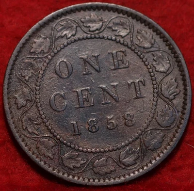 🇨🇦 1858 Queen Victoria Large One Cent "Choice Better Date" Coin Canada - Image 1 of 2