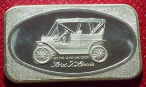 1972 Ford Tin Lizzie Auto Art Bar-Madison Mint 1 Troy oz.999 Fine Silver - Picture 1 of 3