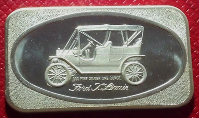 1972 Ford Tin Lizzie Auto Art Bar-Madison Mint 1 Troy oz.999 Fine Silver - Image 1 of 3