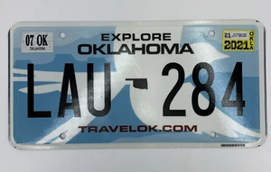 Explore Oklahoma License Plate LAU 284 Expired JUL 2021 Blue Flycatcher Bird Tag - Picture 1 of 2