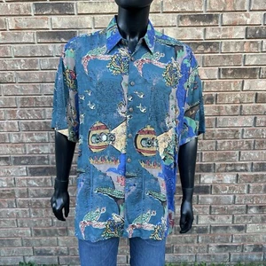 Kahala Mens Hawaiian Shirt Size XL Sea Turtle Fish Short Sleeve Button Down NWT - Picture 1 of 10