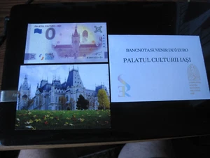 ROMANIA 0 Euro Souvenir Banknote - IASI Palatul Culturii UNC With Bonus Postcard - Picture 1 of 7