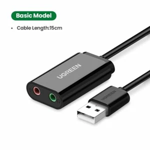 Microphone Audio Adapter Soundcard for Laptop PS4 Headset USB Sound Card - Picture 1 of 16