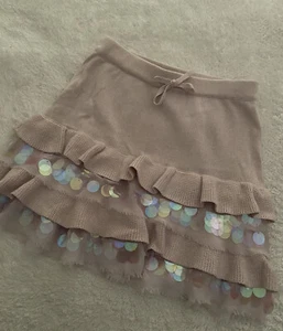 GAP ~ Girls mauve pink knit skirt ~ shimmery disc detail ~ L ~ nice! - Picture 1 of 8