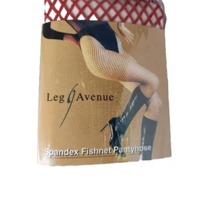 Leg Avenue Fishnet Pantyhose Red 9003 Women's Spandex One Size Fits Most Tights - Picture 1 of 3