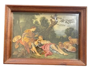 Bouchers Die schlafende Schäferin Vintage 3D Bild Decoupage Pastoral ländlich - Bild 1 von 9