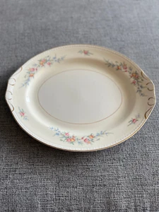 Georgian Platter 13 3/4" W/ Oval Homer Laughlin #C50N5 Porcelain White Pink - Picture 1 of 4