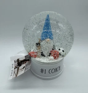 New Rae Dunn snow globe #1 COACH gnome sports baseball Football Soccer Bat VHTF - Picture 1 of 5