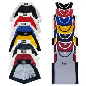 PSS Kids Boxing Shorts & Top Set 2 Pieces High Quality Satin Fabric 3 TO 14 year - Picture 1 of 43