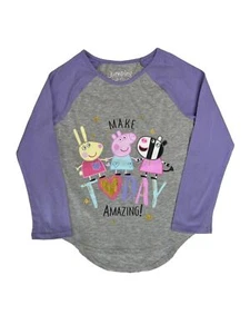 Peppa Pig Girls Gray Make Today Amazing Rabbit & Zebra T-Shirt Tee Shirt - Picture 1 of 1