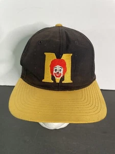 Vintage Ronald McDonald embroidered black/brown snapback cap hat - Picture 1 of 11