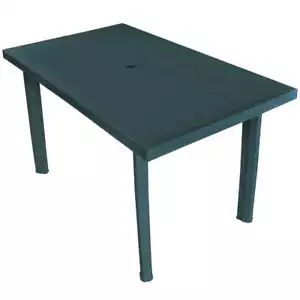 Plastic Garden Table With Umbrella Hole Outdoor Picnic Dining Furniture 126cm - Picture 1 of 5