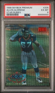 1998 Skybox Premium #205 Star Rubies /50 Super Bowl XXXII Allen Aldridge PSA 6 - Picture 1 of 2