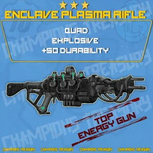 FALLOUT 76 PC QUAD EXPLOSIVE +50 DURABILITY ENCLAVE PLASMA RIFLE - Picture 1 of 1