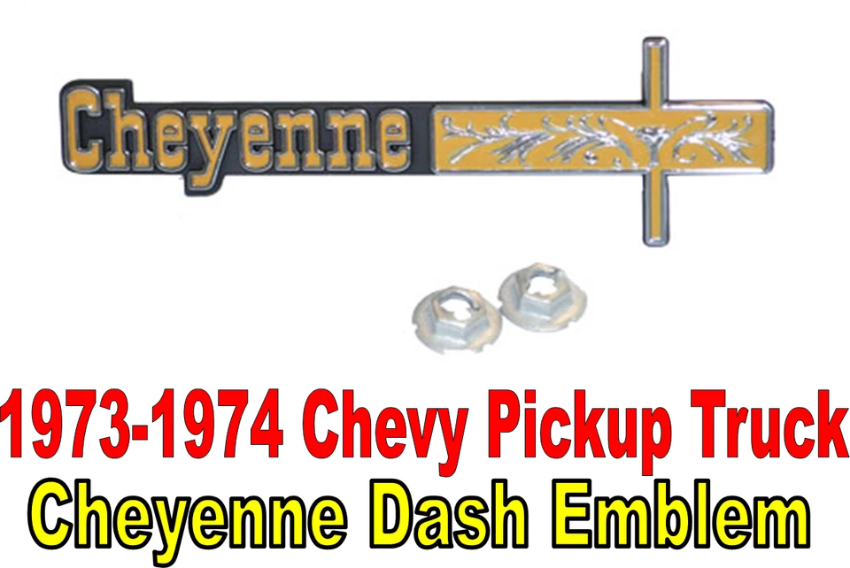 Chevrolet Cheyenne C10 1973-1974 camioneta pickup emblema de tablero, Chevy nuevo Foto 1 de 4