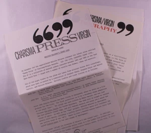Malcolm McLaren Sex Pistol Press Release Original Vintage Charisma Virgin 1985 - Picture 1 of 15