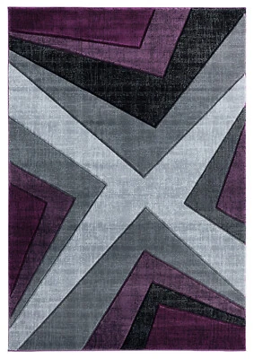 United Weavers Purple Contemporary Blocks Cubes Area Rug Geometric 2050 10082 - Image 1 of 4