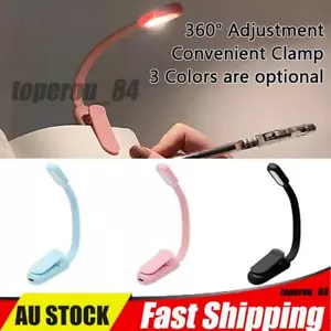 Clip On Book Reading Light Lamp USB Rechargeable Foldable Bed Desk Table Light - Picture 1 of 26