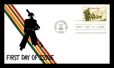 2152 22c Stamp (1985) VETERANS OF KOREA FDC HD/HP - RONALD A. HULS CACHET (RH) - Image 1 of 2