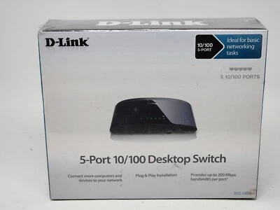 D-LINK DES-1005E 5-Port 10/100 Desktop Network Ethernet Switch NEW in SEALED BOX - Image 1 of 3