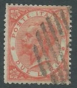 1863-65 REGNO USATO EFFIGIE 2 LIRE - U42-5 - Picture 1 of 1