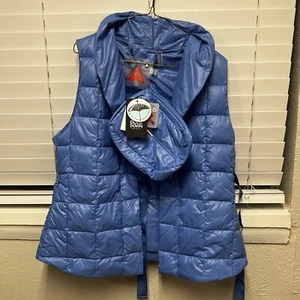 Neu mit Etikett My Anorak lange Nylon Entendaunenweste blau Größe Large mit passendem Beutel - Bild 1 von 8