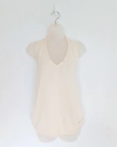 Robert Rodriguez Cashmere Silk Jumper Size M Cream Backless Knit Sleeveless - Picture 1 of 14