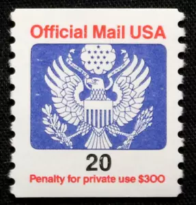 US-Briefmarken Scott #O138B - 1988 20 ¢ Großartiges Siegel Offizielle Postspule Stempel GR28 - Bild 1 von 1