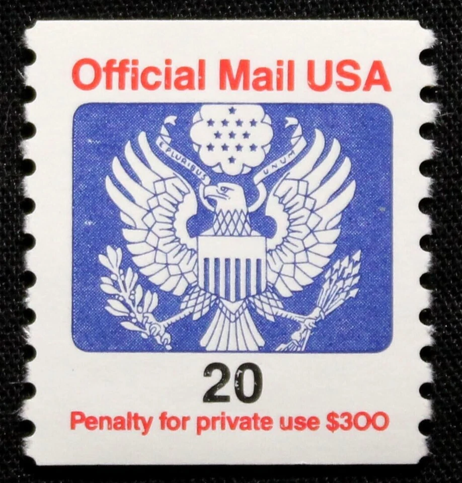 US Stamps Scott #O138B - 1988 20¢ Great Seal Official Mail Coil Stamp GR28 - Image 1 of 1