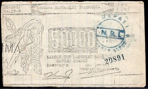Indonesien 50.000 Rupiah 1948, Rantau Prapat, Laboehan Batu, unlisted sign., RRR - Bild 1 von 2