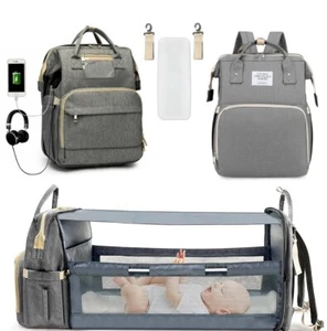 Baby Bed Bassinet Crib Portable Backpack Diaper Bag 2 In 1 New For Travel - Picture 1 of 9