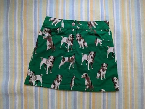 ⭐ Mini Boden Green Jack Russell terrier dog print skirt size 11-12 - Picture 1 of 11