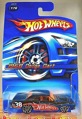 2006 Hot Wheels Collector #176 1968 DODGE DART Black w/Chrome 10 Spoke Wheels - Image 1 of 4