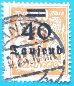 Briefmarken, Freie Stadt Danzig: Danzig Mi 158, ausgegeben 09/1923. - Bild 1 von 2