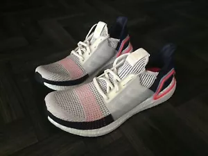 adidas Ultraboost 19 Size 11.5 UK - White Blue Pink Ultra Boost B37705 bgL - Picture 1 of 3